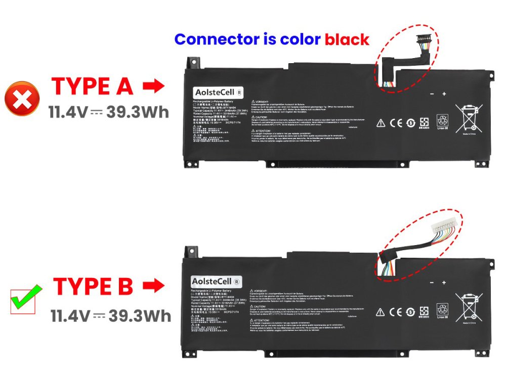 39.3Wh Akku MSI Modern 15 B13M-256XFR