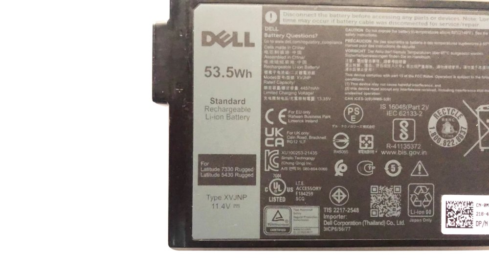 Original 4457mAh 53.5Wh Dell Latitude 7330 Rugged Extreme P149G P149G001 Akku