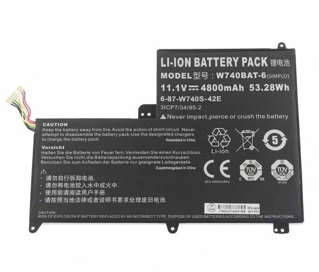 Original 4800mAh 53.28Wh 6-Zellen Clevo S413 W740SU X411 Akku - zum Schließen ins Bild klicken