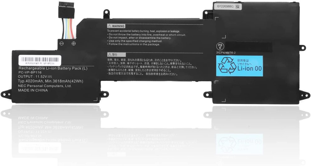 11.52V 3618mAh 42Wh 4-Zellen NEC 3ICP4/48/76-2 Akku