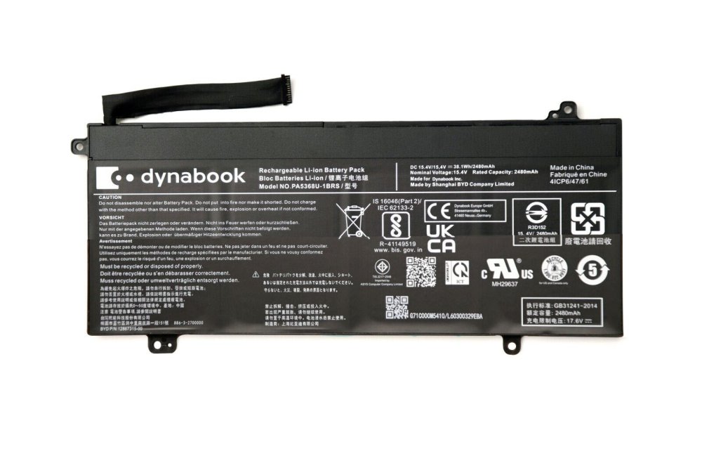 Original 2480mAh 38.1Wh Toshiba Dynabook Satellite Pro L50-G Akku