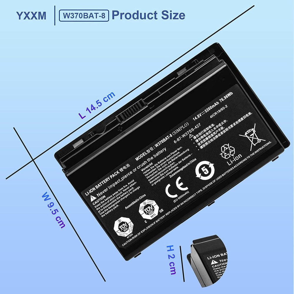 Original 5200mAh 79.96Wh 8 Zellen Clevo XMG A522 Akku