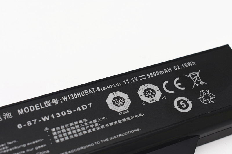 Original 5600mAh 62.16Wh 6 Zellen Clevo W130Ex Akku