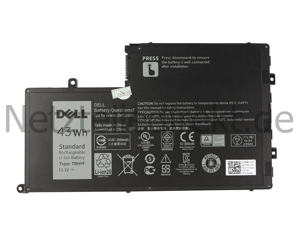 Original 43Wh 3800mAh 3 Zellen Akku Dell Inspiron 14 5443