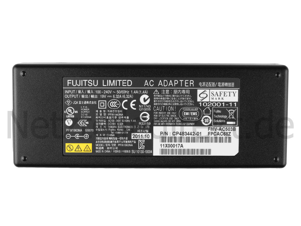 Original 120W Fujitsu UWL:76G01112R-5A Netzteil Ladegerät + Ladekabel