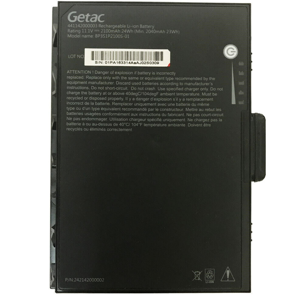 Original 2100mAh 24Wh 3 Zellen Getac 441142000003 Akku