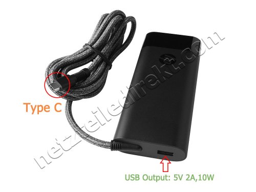 100W Slim USB Type-C HP Pavilion Plus 14-ey0047nr Netzteil Ladegerät + Kabel - zum Schließen ins Bild klicken