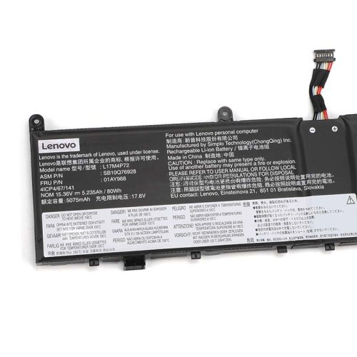 Original 5235mAh 80Wh 4 Zellen Lenovo ThinkPad P1 2019 Akku