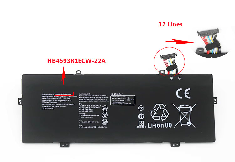 7330mAh 56Wh Huawei MateBook14 2020 Akku - zum Schließen ins Bild klicken