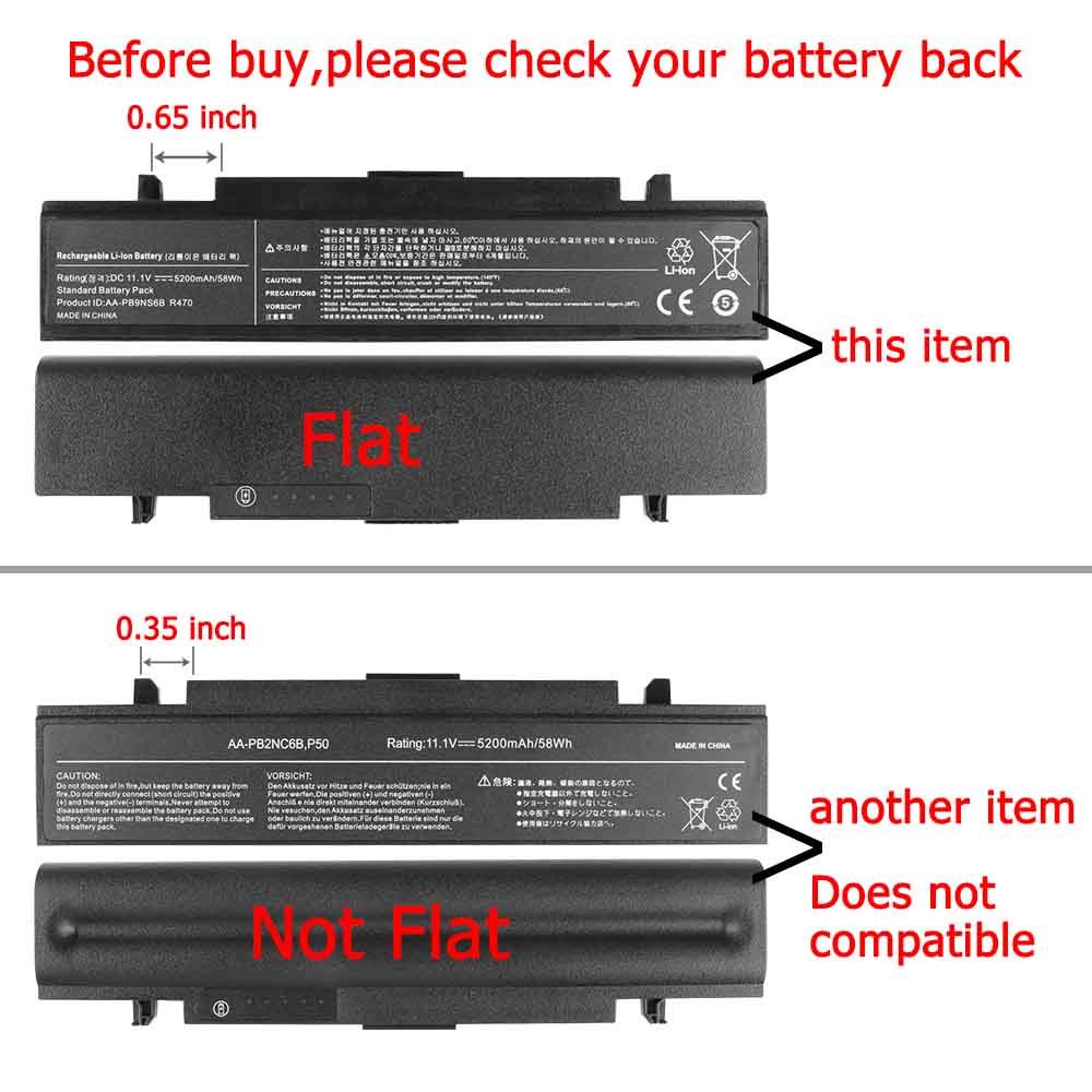 5200mAh 58Wh Samsung AA-PB9NC6W AA-PB9NC5B Akku