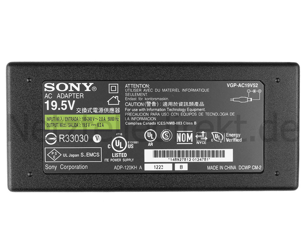 Original 120W Sony 149273114 Netzteil Ladegerät