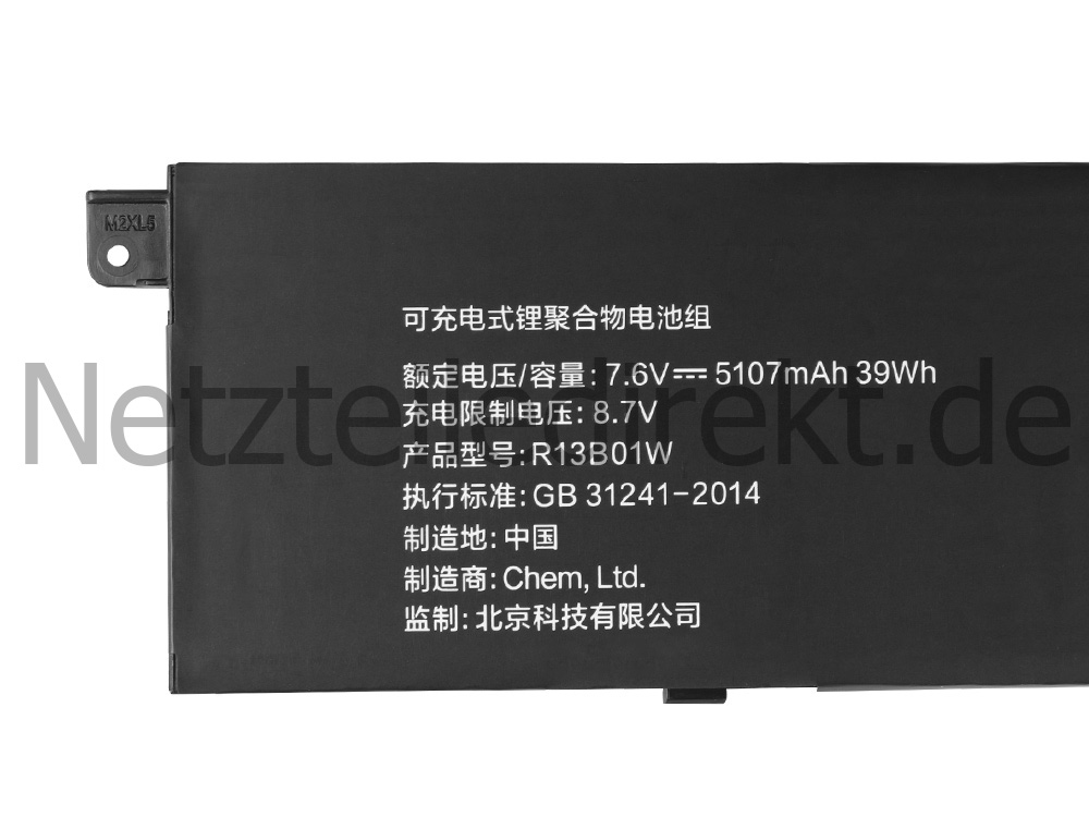 Original 5107mAh 39Wh Akku Xiaomi Mi Air 13.3